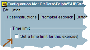 Configuration showing timer NOT selected