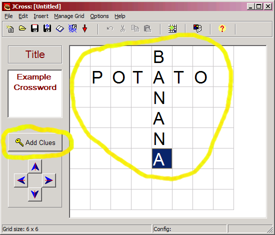 Creating a crossword grid.